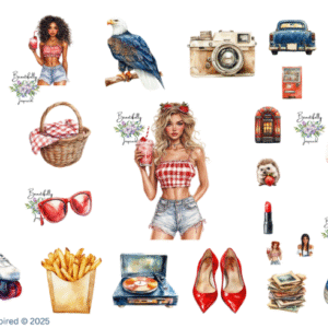 American Girls Glossy Transparent Waterproof Peel and Stick, Sticker Sheets