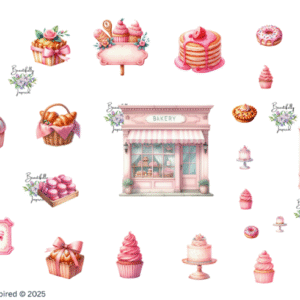 Baking Pink Glossy Transparent Waterproof Peel and Stick, Sticker Sheets