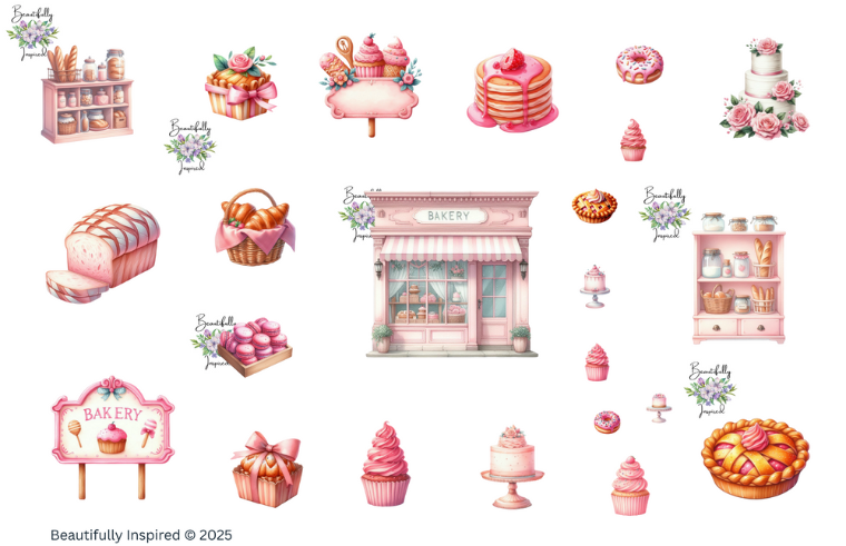 Baking Pink Glossy Transparent Waterproof Peel and Stick, Sticker Sheets