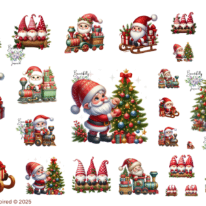 Christmas Gnome Glossy Transparent Waterproof Peel and Stick, Sticker Sheets