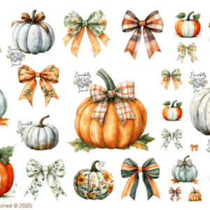 Fall Pumpkins Glossy Transparent Waterproof Peel and Stick, Sticker Sheets