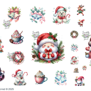 Holiday Fun Glossy Transparent Waterproof Peel and Stick, Sticker Sheets