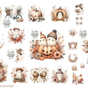 Boho Halloween Glossy Transparent Waterproof Peel and Stick, Sticker Sheets