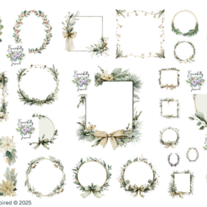 Christmas Frame Glossy Transparent Waterproof Peel and Stick, Sticker Sheets