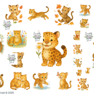 Happy Leopard Glossy Transparent Waterproof Peel and Stick, Sticker Sheets