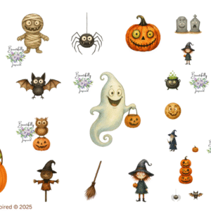 Halloween Fun Glossy Transparent Waterproof Peel and Stick, Sticker Sheets