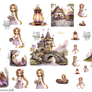 Princess Castle Glossy Transparent Waterproof Peel and Stick, Sticker Sheets