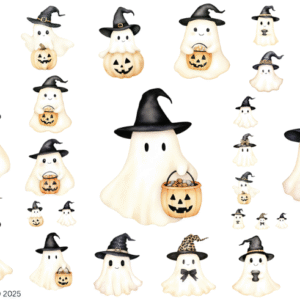 Boo Ghost Glossy Transparent Waterproof Peel and Stick, Sticker Sheets