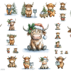 Christmas Highland Cow