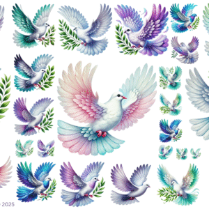 Colorful Doves