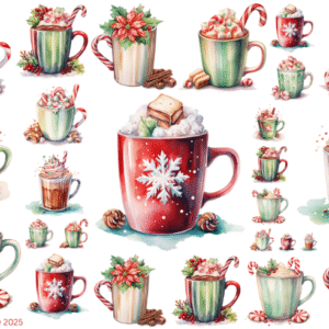 Drinking Christmas Glossy Transparent Waterproof Peel and Stick, Sticker Sheets