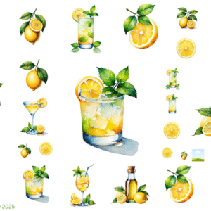 Limoncello Glossy Transparent Waterproof Peel and Stick, Sticker Sheets