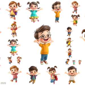 School Kids Glossy Transparent Waterproof Peel and Stick, Sticker Sheets