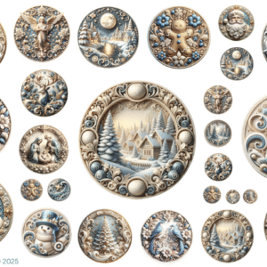 Winter Coins Glossy Transparent Waterproof Peel and Stick Stickers