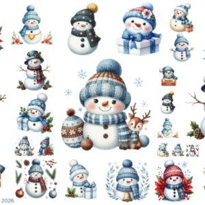 Blue Christmas Snowman