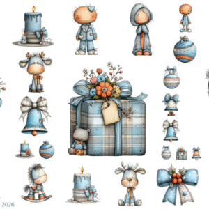 Christmas Blue Things Whimsy