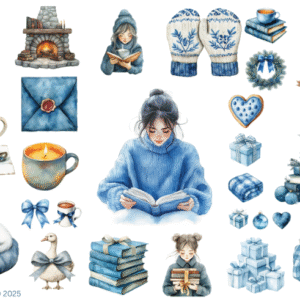 Cozy Blue Reading Christmas
