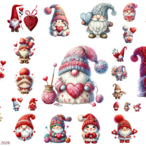 Knitted Valentine Gnome