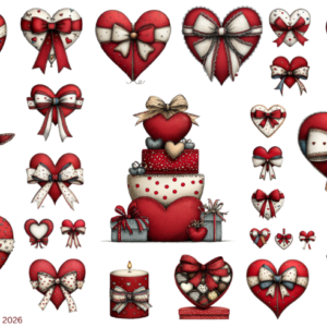 Valentine Hearts and Bows