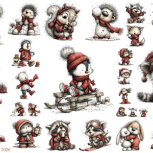 Winter Fun Holiday Animals