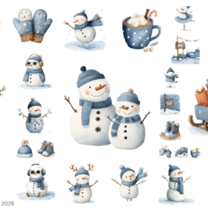 Winter Snowman Friends