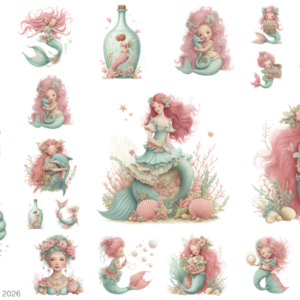 Aqua Pink Mermaid