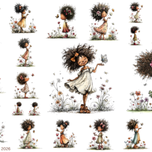 Black African Whimsy Girls Spring