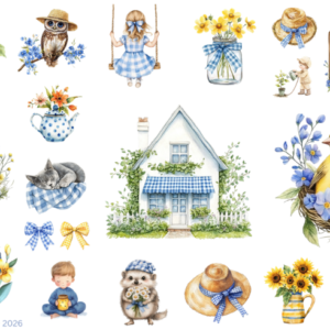 Cottage Core Blue Yellow Home Life