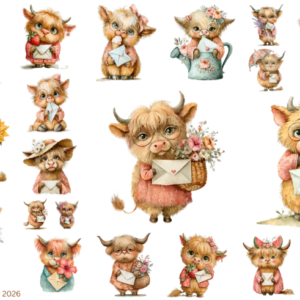 Highland Cow Letters