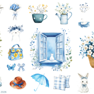 Spring Blue Watercolor