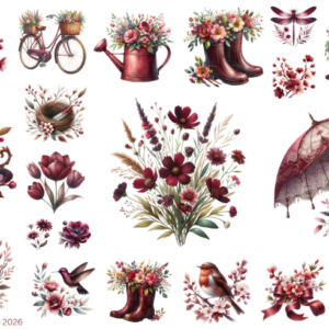 Vintage Burgandy Spring