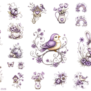 Watercolor Pastel Purple Spring