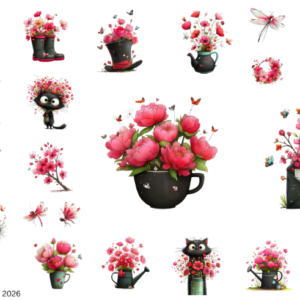 Whimsy Black Cat Spring