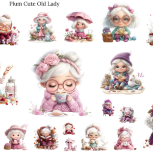 Plum Cute Old Lady